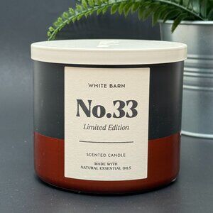 BBW No. 33 (Lemon Espresso Twist) White Barn Bath & Body Works 3 Wick Candle